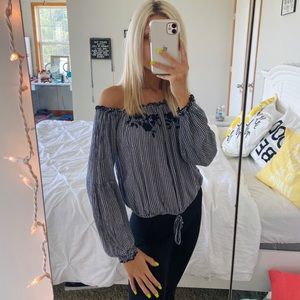 Super cute off the shoulder top!
